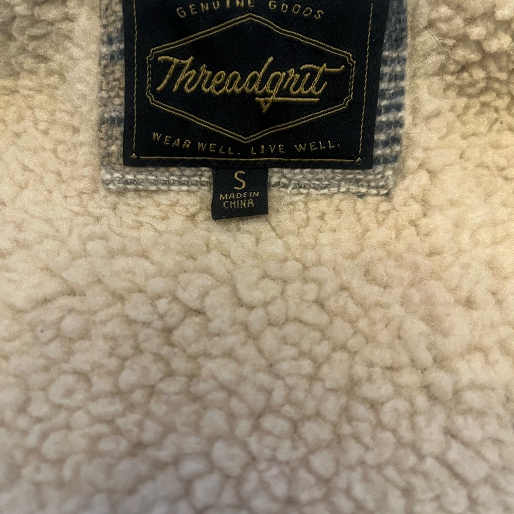 Threadgrit Sherpa Lined Southwestern Aztec Zip Jacket Small - Picture 3 of 8